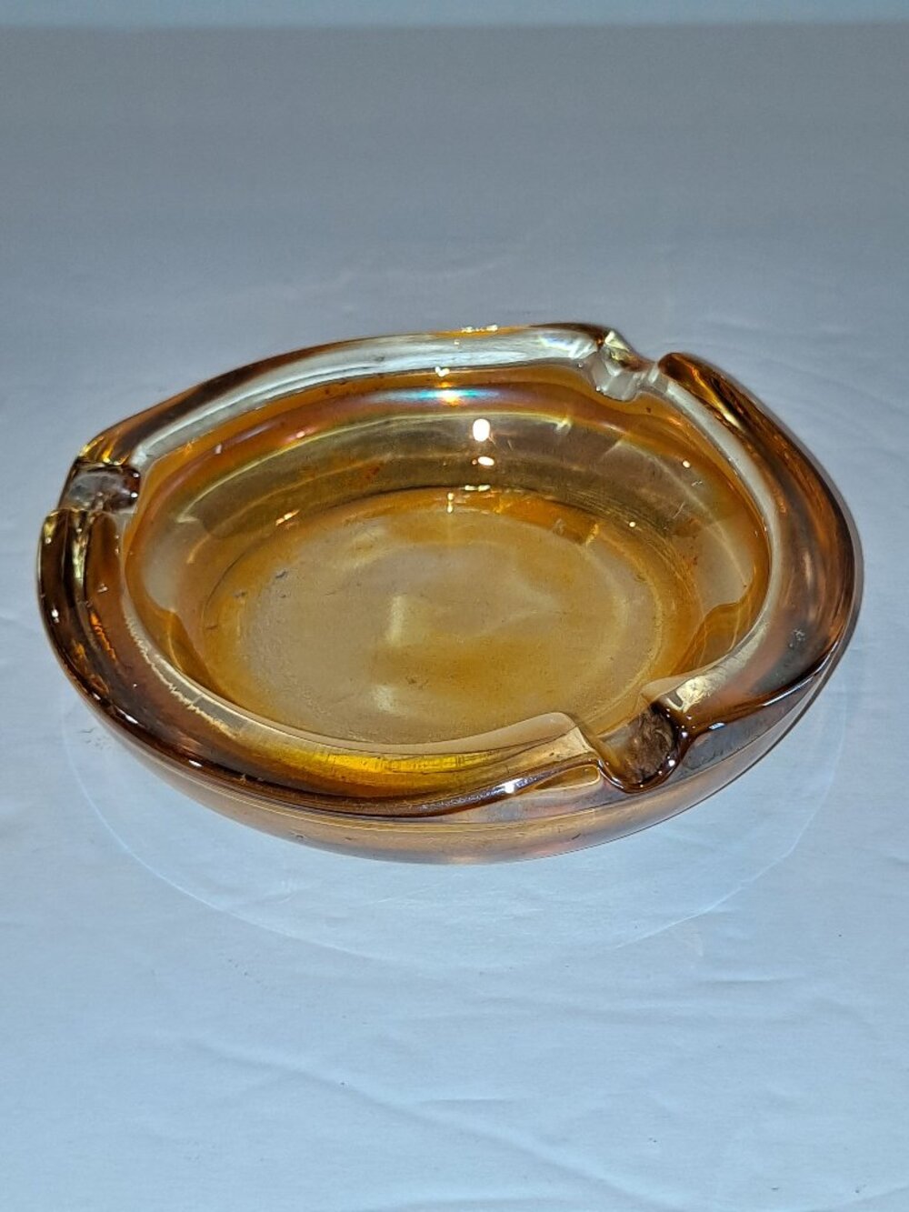 Marigold Carnival Glass Ashtray 3 slot